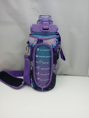 #ad Flower Half Gallon Water Bottle with One Size Purple Flower Butterfly 143 $16.00