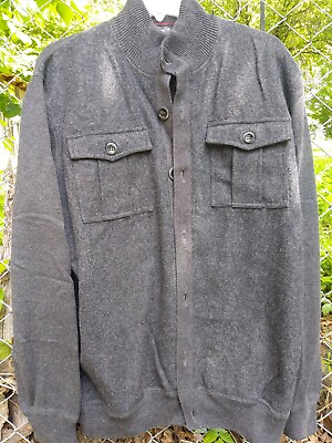 #ad Men#x27;s Pea Coat sz XL Mexx Wool Blends Spring Coat Charcoal Gray Jacket pockets $40.00