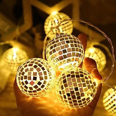 #ad 20 LED Disco Ball String Light Disco Ball Mirror LED Party String Light Disco... $27.68