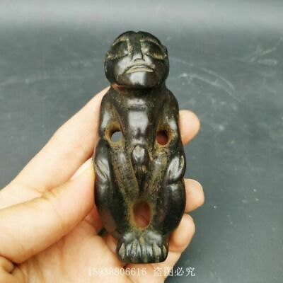 #ad China Red mountain culture collection meteorite carving Human Primitive man $16.14