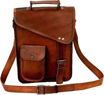 #ad New Men#x27;s Vintage Brown Genuine Leather Messenger Laptop Satchel Shoulder Bag $40.99