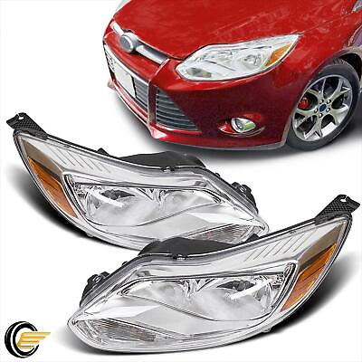 #ad Fits 2012 2013 2014 Ford Focus Chrome Headlights HeadLamps Assembly Leftamp;Right $83.00
