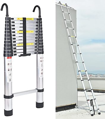 #ad Aluminum Telescoping Ladder 16.5ft Folding 13 Steps Multi Purpose Extension Home $118.75