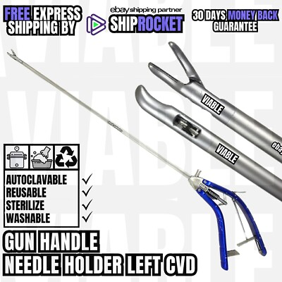 #ad Laparoscopic Needle Holder Storz Type Blue handle 5mmx330mm Surgical Instrument $111.61