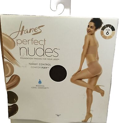 #ad Hanes Perfect Nudes Tummy Control Pantyhose Bronze Shade #6 Small New $8.00