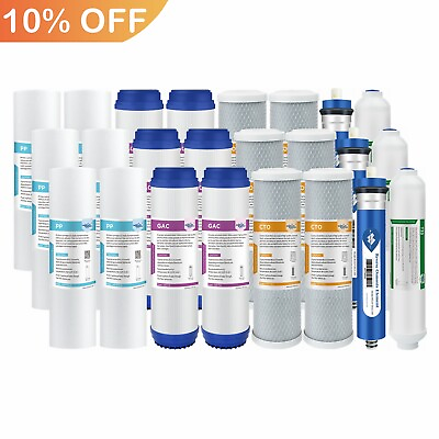 #ad 5 Stage Reverse Osmosis Water Filter Set with 36 50 75 100 150 GPD RO Membrane $29.69