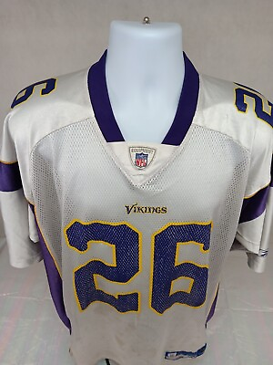 #ad RARE Vintage XL Minnesota Vikings #26 Winfield Reebok Jersey Vintage Wear Stains $14.99
