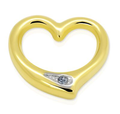 #ad Anhänger Gelbgold 333 Gold 8k Herz Brillant Diamant 0005 ct Swinging Heart EUR 47.90