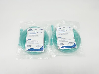 #ad Medical Sales Supply Oxygen Tubing 25ft Green 2 Pack Adult Use NEW $11.95