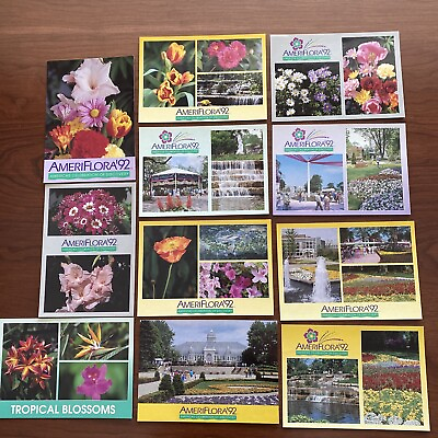 #ad Lot of 11 1992 Ameriflora Columbus OH Horticulture Expo Flower Fountain Postcard $13.99