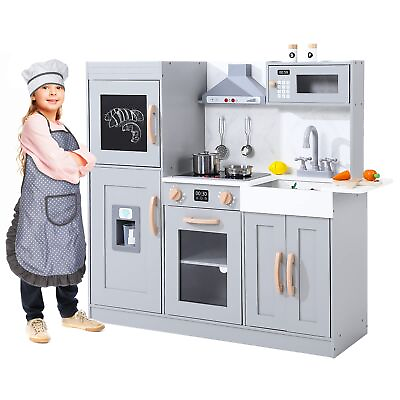 #ad New Super Large Cooking Pretend Play Kitchen Sets Kids Wooden Playset Toys Gifts $131.19