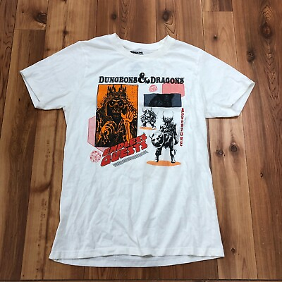 #ad Dungeons amp; Dragons White Endless Quests Graphic Print T Shirt Adult Size L $25.00