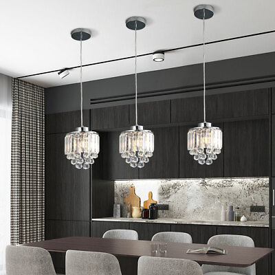 #ad 3 Lights Pendant Lighting Lamp Crystal Chandelier Hanging Kitchen Island Fixture $51.70