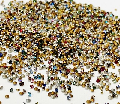 #ad 400 Vintage Swarovski Crystal 1mm. To 2mm. Tiny Rhinestones Jewelry Repair J48 $9.74