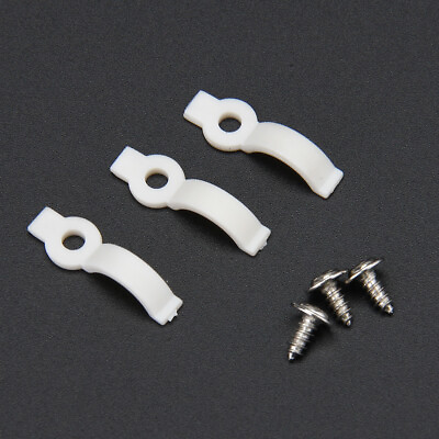 #ad 50PCS Wall Mounting Bracket Fixing Clip with Screws for 10mm LED Strip Light $7.99