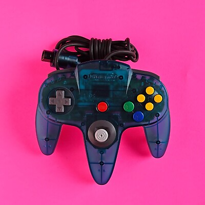 #ad Official Nintendo 64 ICE BLUE Controller AUTHENTIC 👾 CLEAR OEM N64 NUS 005 $34.99