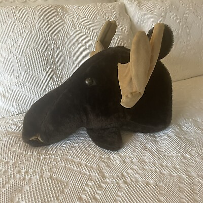 #ad Lady Slippers Design Plush Taxidermy Bull Moose Head Wall Mount Hunting Game $45.00