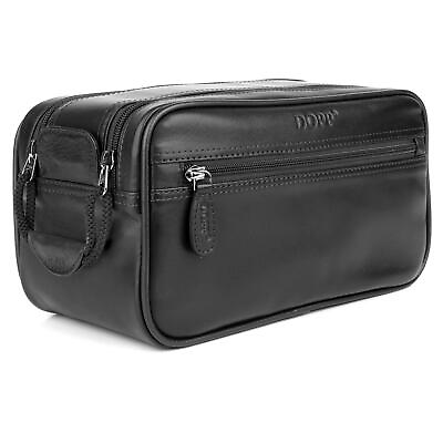 #ad Dopp Leather First Class Seasoned Traveler Soft Sided Multi Zip Travel Kit Max $120.00