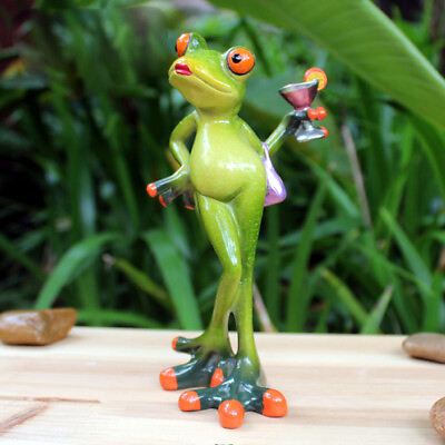 #ad 1 pc garden statue frogs figurines decoration frog sculpture $18.42