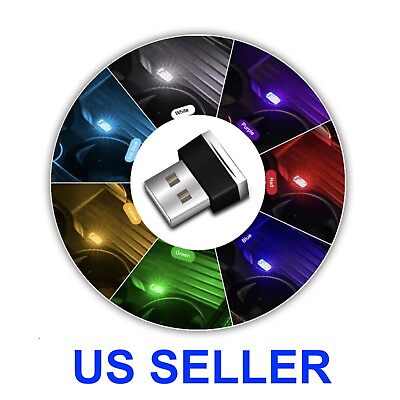 #ad 1x USB LED Mini Car Light Neon Atmosphere Ambient Bright Lamp Light Accessories $2.79