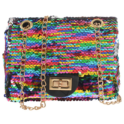 #ad Shining Single Shoulder Bag Fashionable Leisure Colorful Storage Bag for Female $14.24