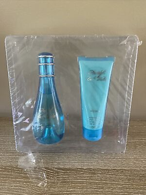 #ad DAVIDOFF COOL WATER WOMAN EDT 1.7 BODY LOTION 3.4oz GIFT SET A48A $26.24