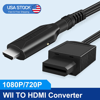 #ad Portable Wii to HDMI Adapter Converter Cable Full HD 1080P Plugamp;Play for HDTV PC $12.49