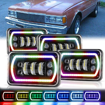 #ad RGB 4x6quot; LED Headlights Sealed Hi Lo Beam w DRL For Chevrolet Caprice 1977 1986 $119.69