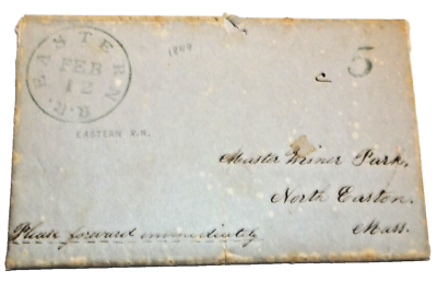 #ad 1849 EASTERN RAILROAD MASSACHUSETTS LATER Bamp;M BOSTON amp; MAINE RAILROAD EARLY RPO $100.00