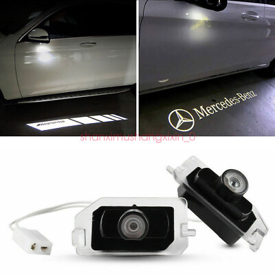 #ad 2x Side Mirror Laser Puddle Logo Light for Mercedes Benz A B C E S GLB GLC AMG $50.14