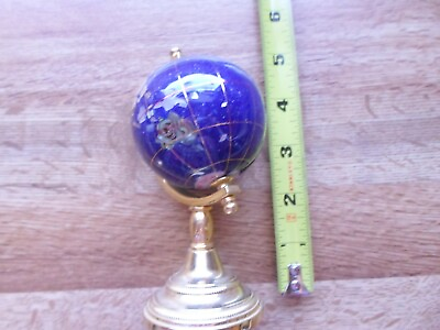 #ad Small Inlaid Semi Precious Lais Lazuli World Desk Globe $29.99