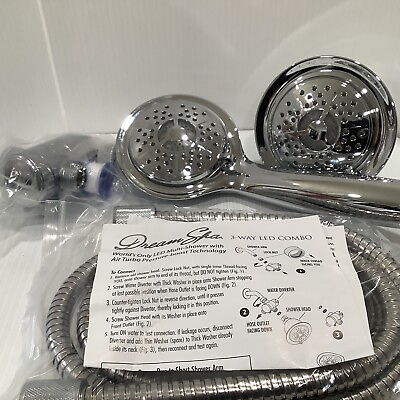 #ad Dream Spa Ultra luxury LED Boost Duel Hand Held Shower head #1488 Chrome New $20.00