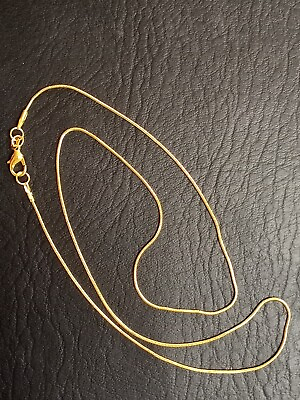#ad Nice New Elegant 22quot; Necklace Gold Plated 1MM Snake Chain Fits Pendant $3.99