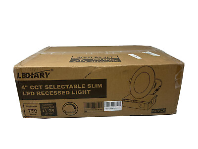 #ad LEDIARY 24 Pack 6CCT LED Recessed Lighting 4 inch 2500K 5000K w Junction Box $118.99
