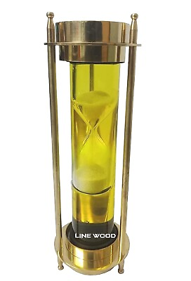 #ad Nautical Maritime Brass Antique Finish Sand Timer Desk Decor Liquid Hourglass $42.00