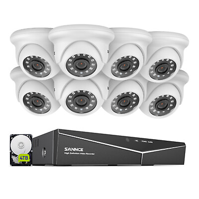 #ad SANNCE 5IN1 4CH 8CH DVR HD 1080p Video CCTV Secuirty Camera System EXIR Outdoor $144.41
