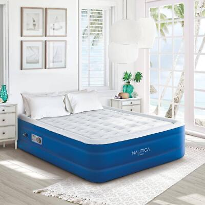 #ad Nautica Pillowtop Air Mattress Bed Puncture Resistant with Built In Pump Full $127.91
