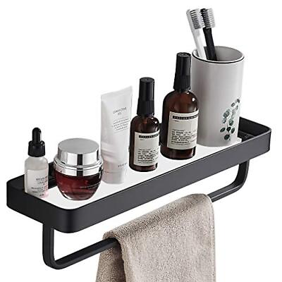 #ad SIMVE 15.7 h Bathroom Tempered Glass Shelf with Towel BarWall Mounted $29.34