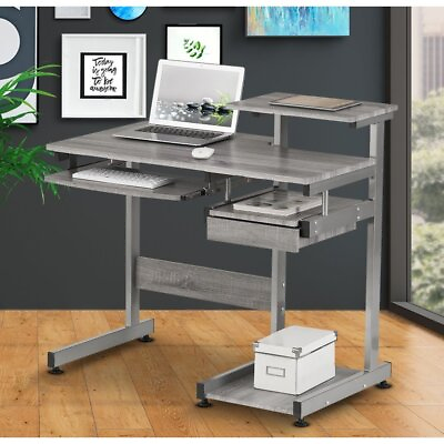 #ad Ergonomically design Computer Workstation Desk Grey Medium $164.34