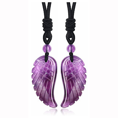 #ad Couple Angel Wing Crystal Pendant Necklaces Adjustable Chain Jewelry Women Men $6.99