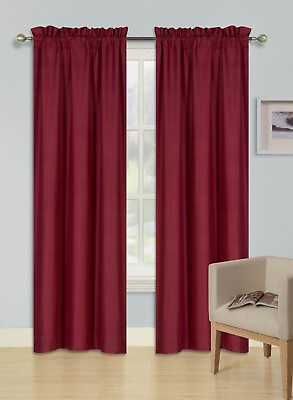 #ad 2pc set window curtain panel 100% privacy blackout lined drapery for bedroom R64 $15.30
