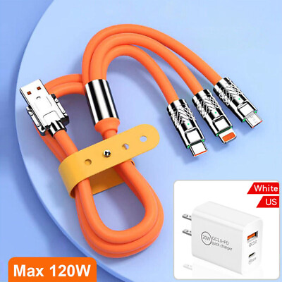 #ad 3 in 1 Fast USB Charging Cable Universal Multi Function Cell Phone Charger Cord $8.99