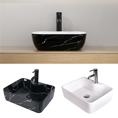 #ad ELECWISH Bathroom Vessel Sink Ceramic Basin Bowl Countertop Basin with Faucet $79.99