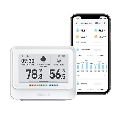 #ad WiFi Thermometer Hygrometer Weather Station Indoor Outdoor Temp.Humid Monitor CF $37.99