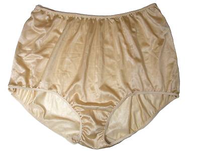 #ad True Vintage Sears VIP Glossy Shiny 100% Nylon Beige Panty Panties Briefs Sz 8 $42.99