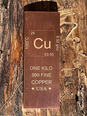 #ad 1 kg Copper Bar Chemistry Element Design 1 kilo 1000 g Fine Copper Cu $84.95