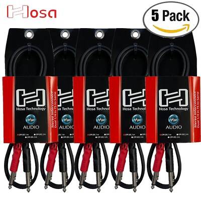 #ad 5 PACK Hosa CPP 201 1M Dual 1 4quot; Moni TS To Same Stereo Interconnect Cable $47.99