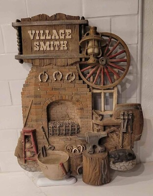 #ad Village Smith Burwood Products Company 1978 3D Wall Hanging #2261 Sculpted $50.00