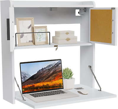 #ad ARTETHYS Wall Mounted Desk Multifunctional Fold Down Laptop Computer Table Writi $106.04