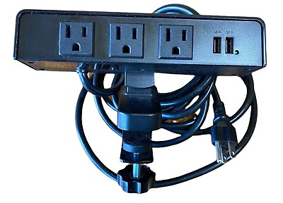 #ad Pre Owned Veridesk Power 3 Plug 2 USB Desk Connector Interlink 49770 $43.40